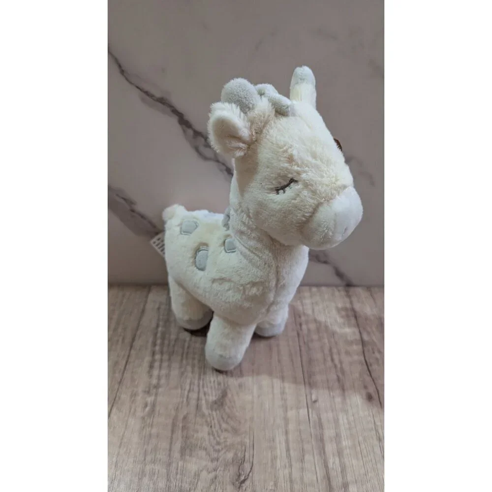 KELLYTOY Giraffe Plush Soft Stuffed‎ 11” Rattle K Luxe Baby Cream Gray Lovey EUC